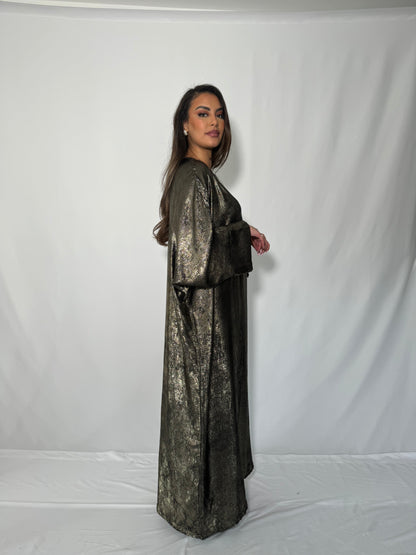 Ensemble kimono + robe effet métallisé