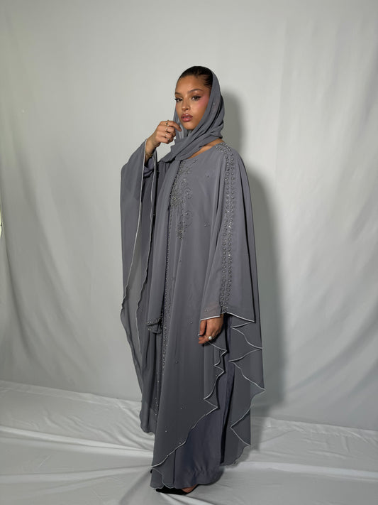 Abaya traditionnel Dubaï avec voile assorti